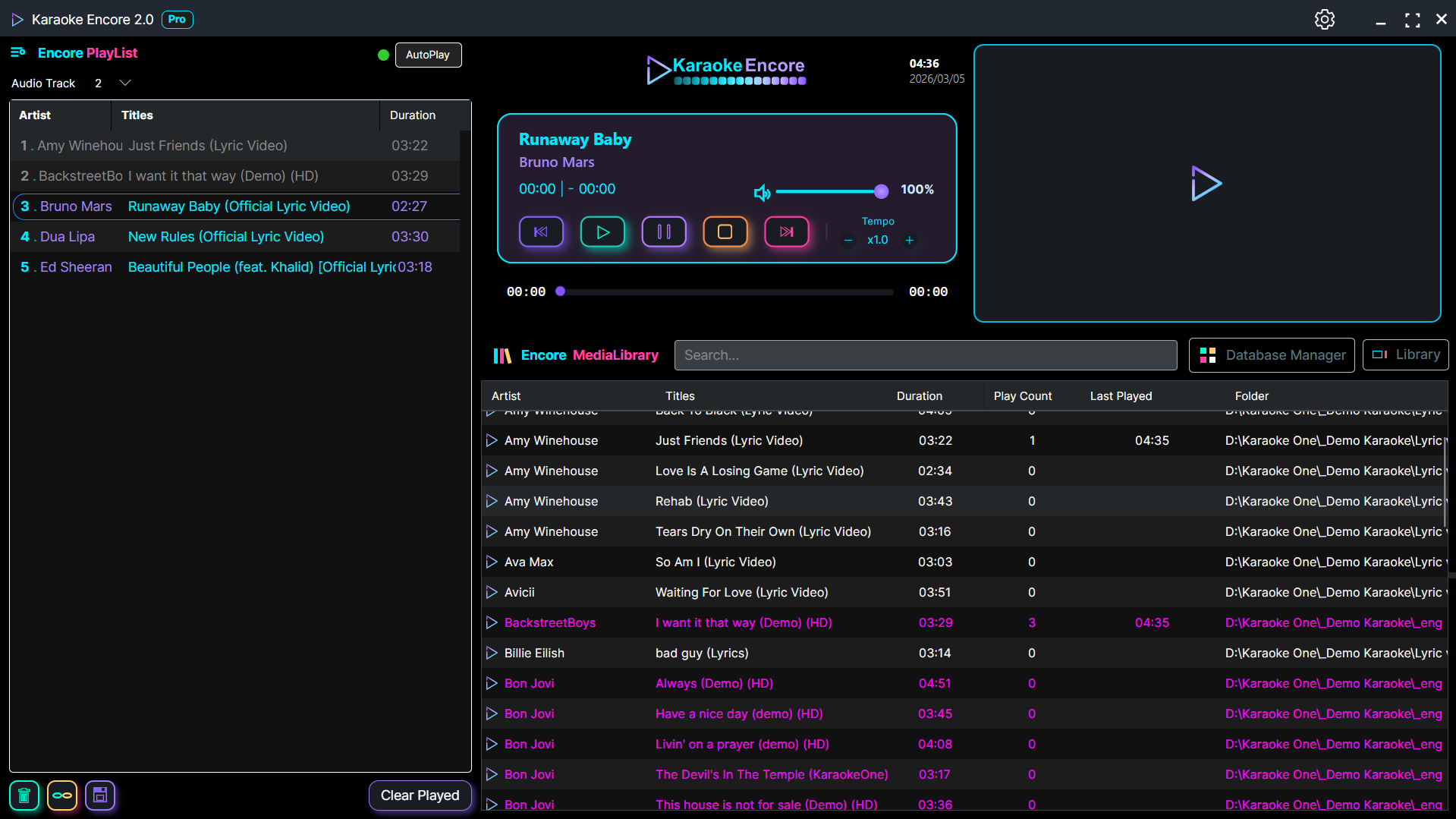 KaraokeEncore Karaoke Player