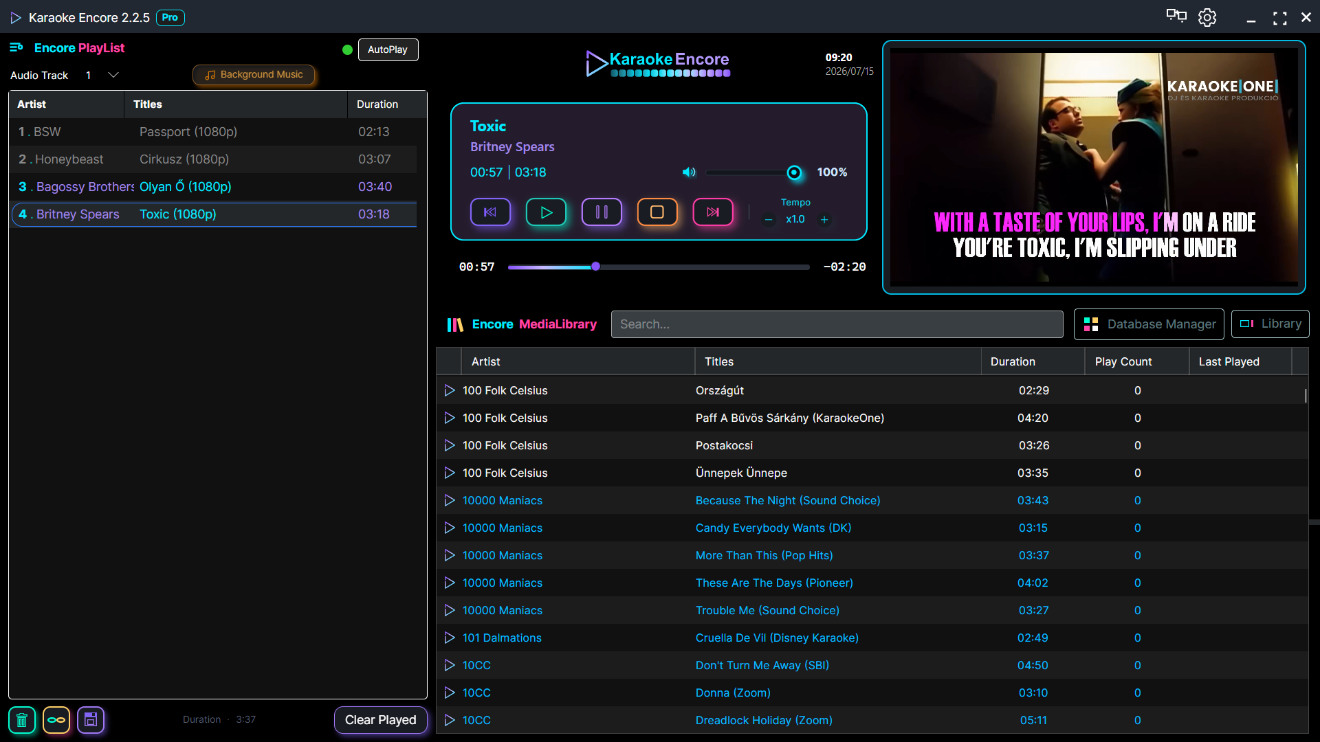 KaraokeEncore Karaoke Player